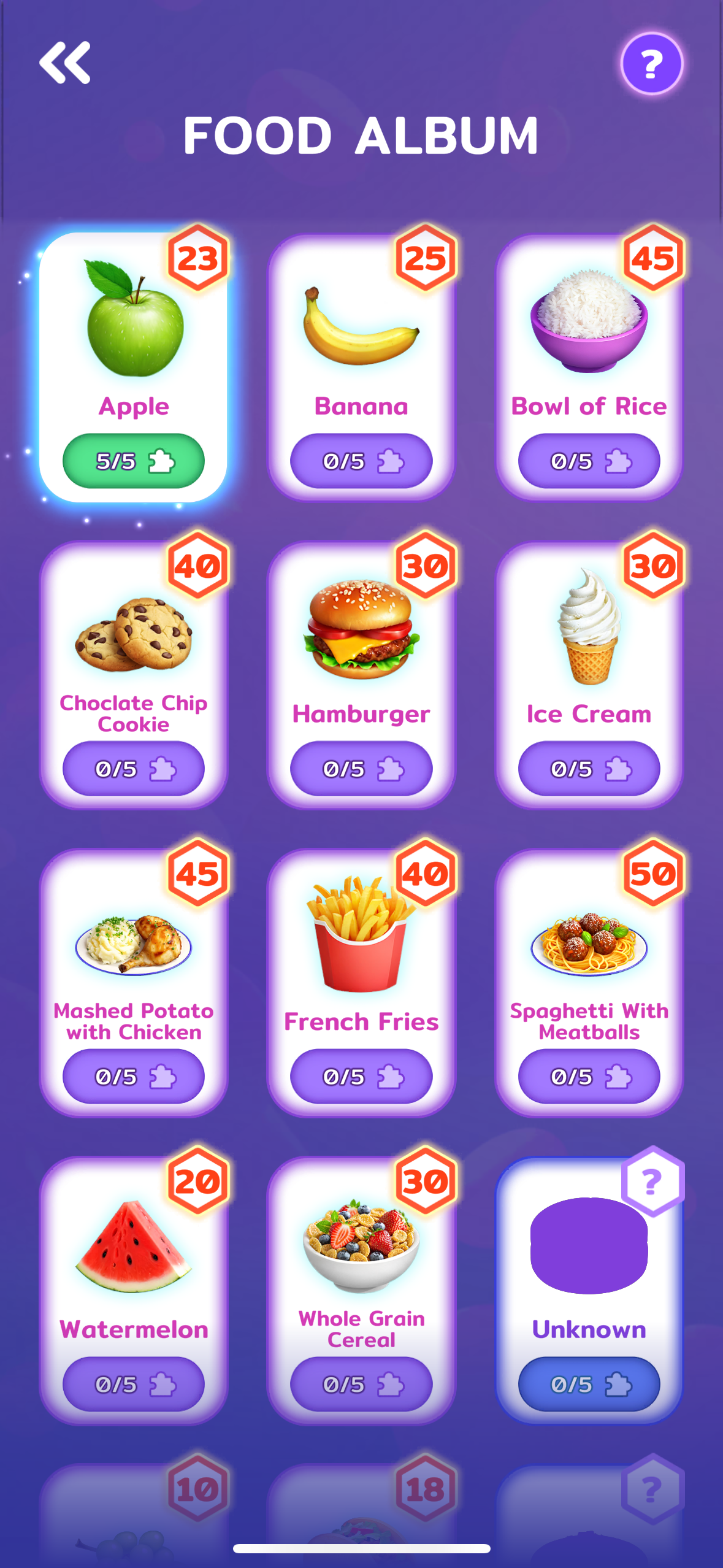 Level One - Collecting Foods